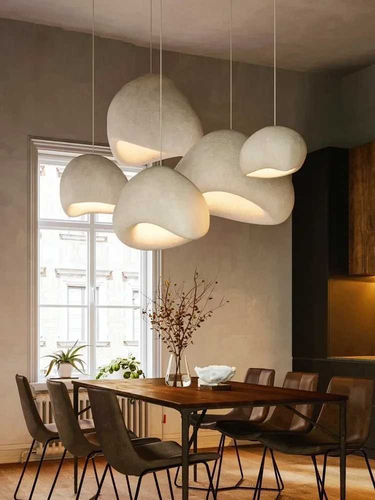 Nordic Simple Living Room Bedroom Pendant Lights Home Decor Kitchen Island Chandeliers Dining Room White Round Lighting Fixtures X251112
