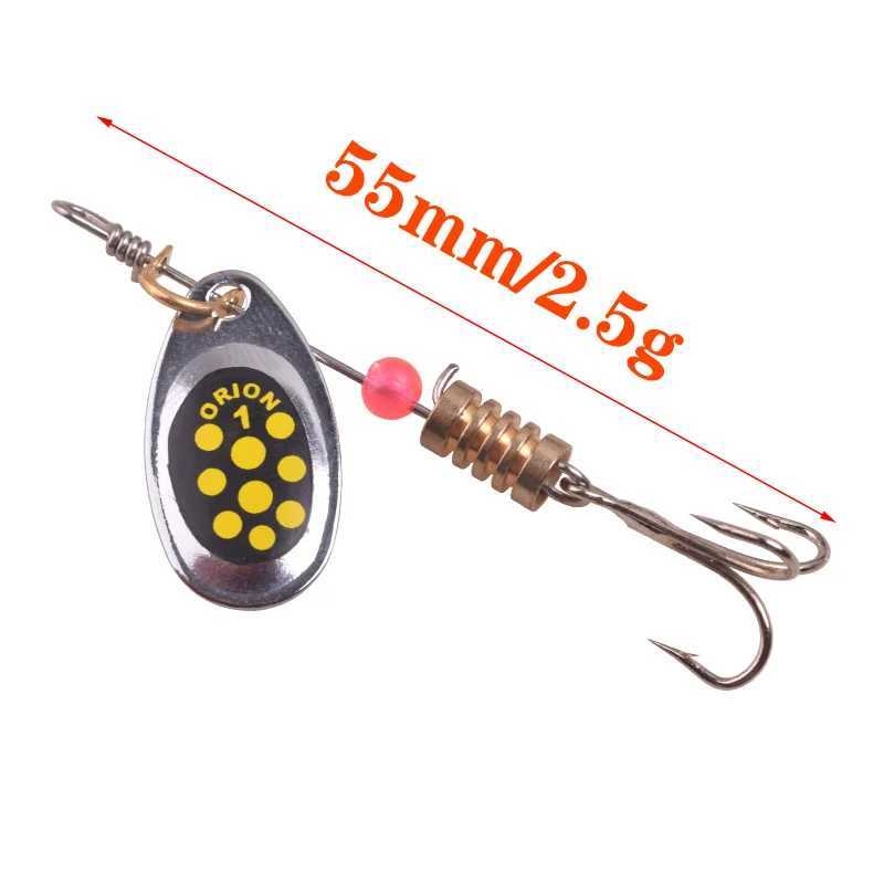 Rotating Spinner Fishing Lure 2.5g 3.5g 5.5g Spoon Sequins Metal Hard Bait Treble Hooks Wobblers Bass Pesca Tackle Z250411
