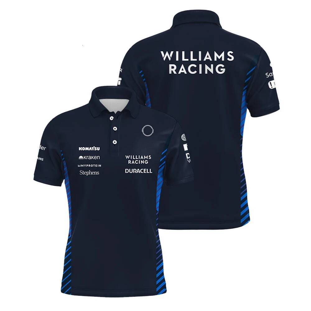 2025 New Williams Racing Shirt For Men Carlos Sainz 55 Alex Albon 23 T-Shirt Outdoor Sports Quick Dry Top Daily Plus Size Men's Polo Free Sh