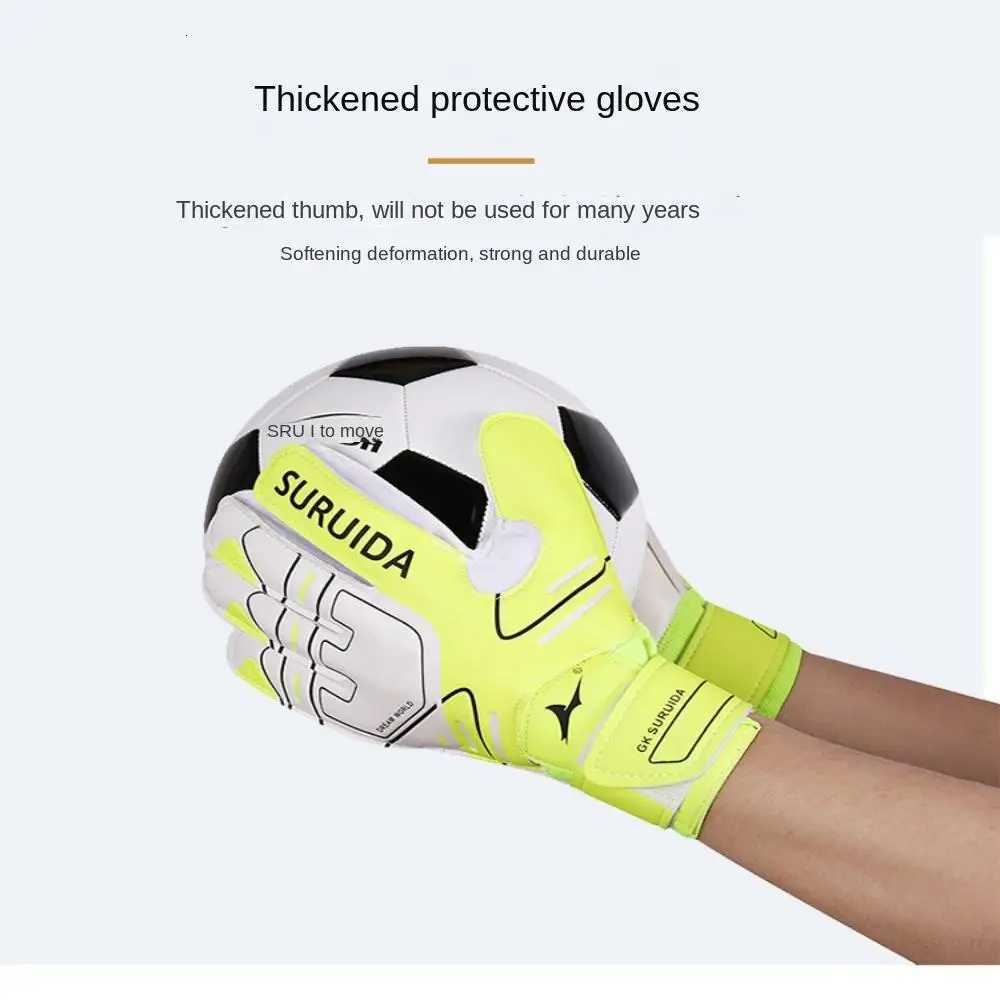 1 Pair Size 5-10 Goalkeeper Gloves Anti Slip Latex Kids Football Goalie Gloves Adjustable Wear Resistant Game Goalkeeper GlovesW251112