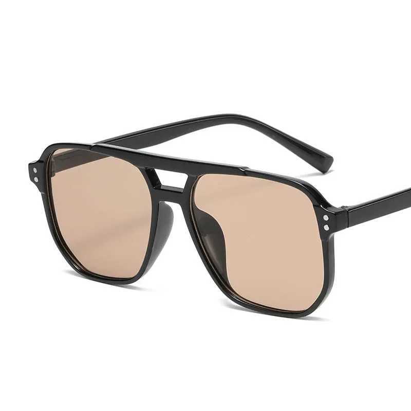 Leonlion Punk Double Bridge Sunglasses Women Square Vinatge 2024 Eyewear Women Retro Simple Sun Glasses Women Gafas De Sol MujerC250411