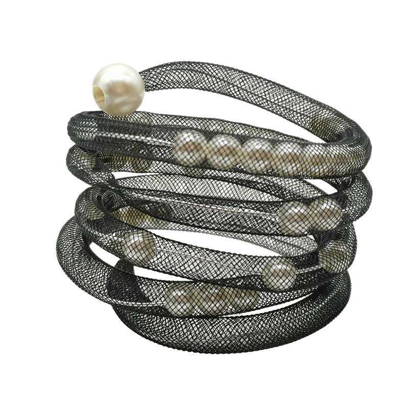 UK New Pearl Charm Bracelets For Women Handmade Jewelry Different Wears Bohemia Bangles Birthday Gift Mesh Bracelet GothicC250411