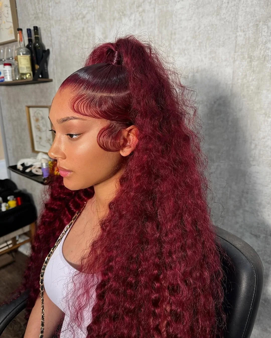 250 Density 13x4 Curly 99J Burgundy Lace Front Wig Red Wine Colored 30 40 Inch Deep Wave 13x6 HD Lace Frontal Human Hair Wigs 250409