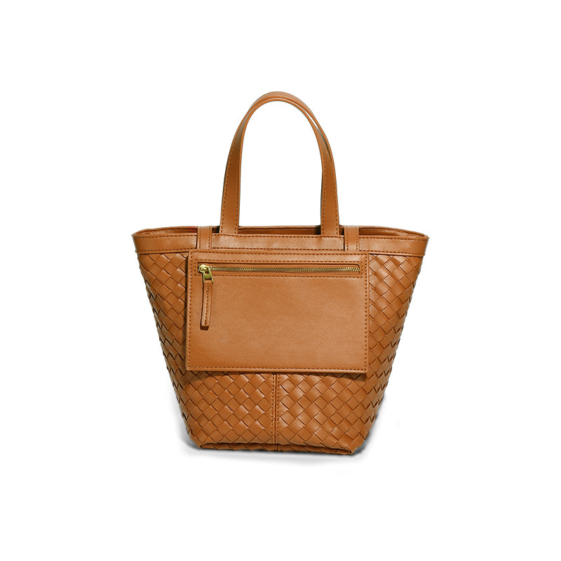 Handmade Woven Bag For Women's Retro Fashion Large Capacity Designer Bag PU Leather One-shoulder Crossbody Handbag