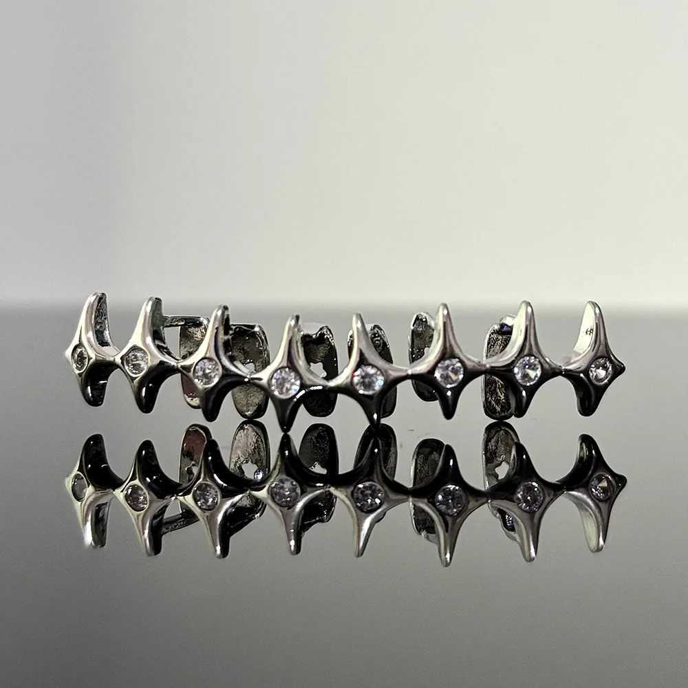 Rachelz Gothic All Star Chain Teeth Grillz Hip Hop Spiny Zircon Mouth Teeth Hat W250412