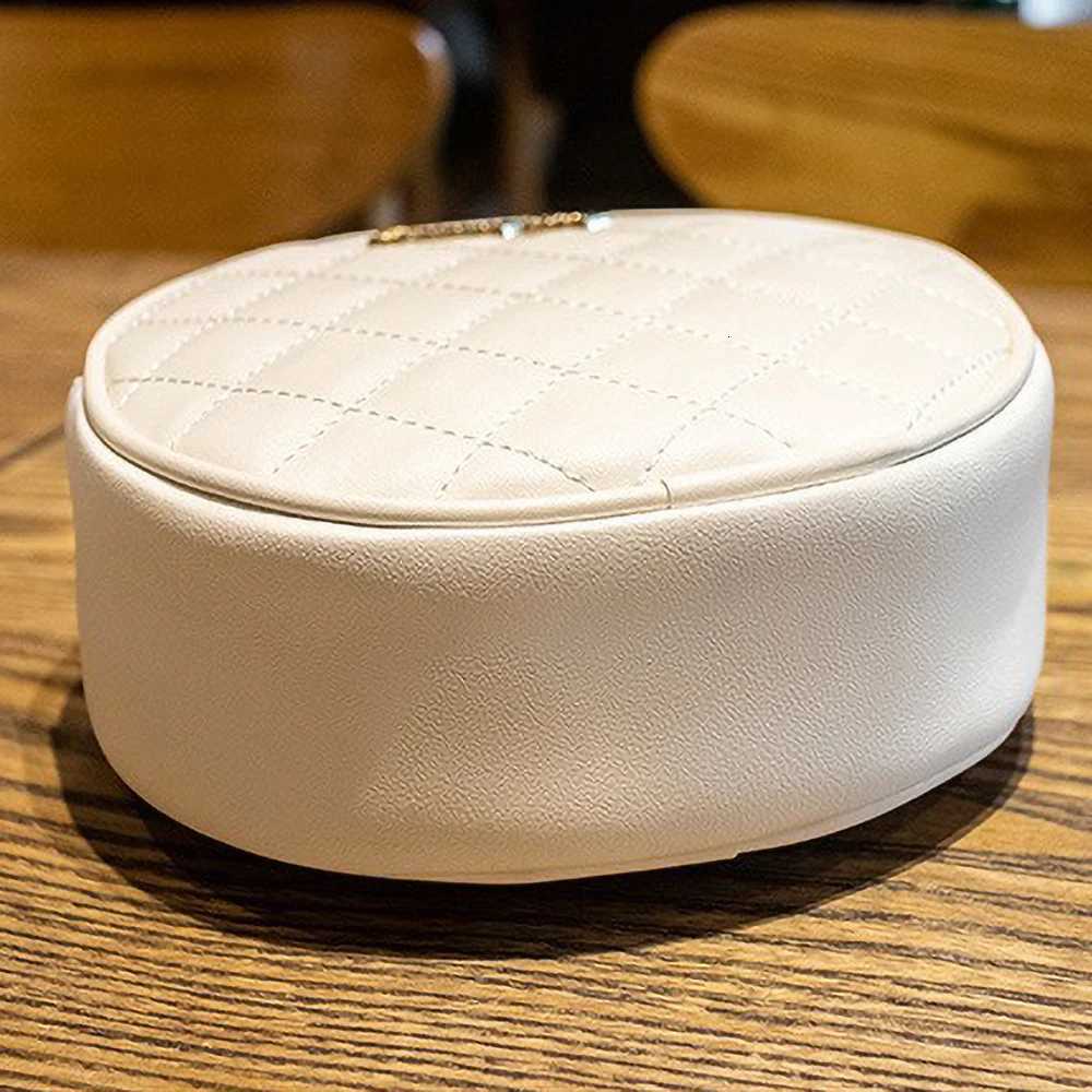 New Summer Round Shoulder Bag 2025 - Diamond Grid Thread Embroidery Sweet Girl Small Crossbody Fashion BagT2511112