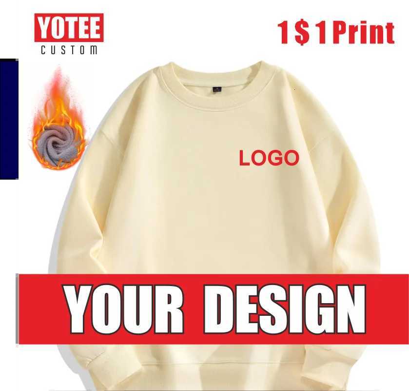 POD customization YOTEE Thick O-neck Sports Shirt Customized Embroidered Printed Hoodie Your Favorite Photos Autumn and Winter Men And WomenT251112