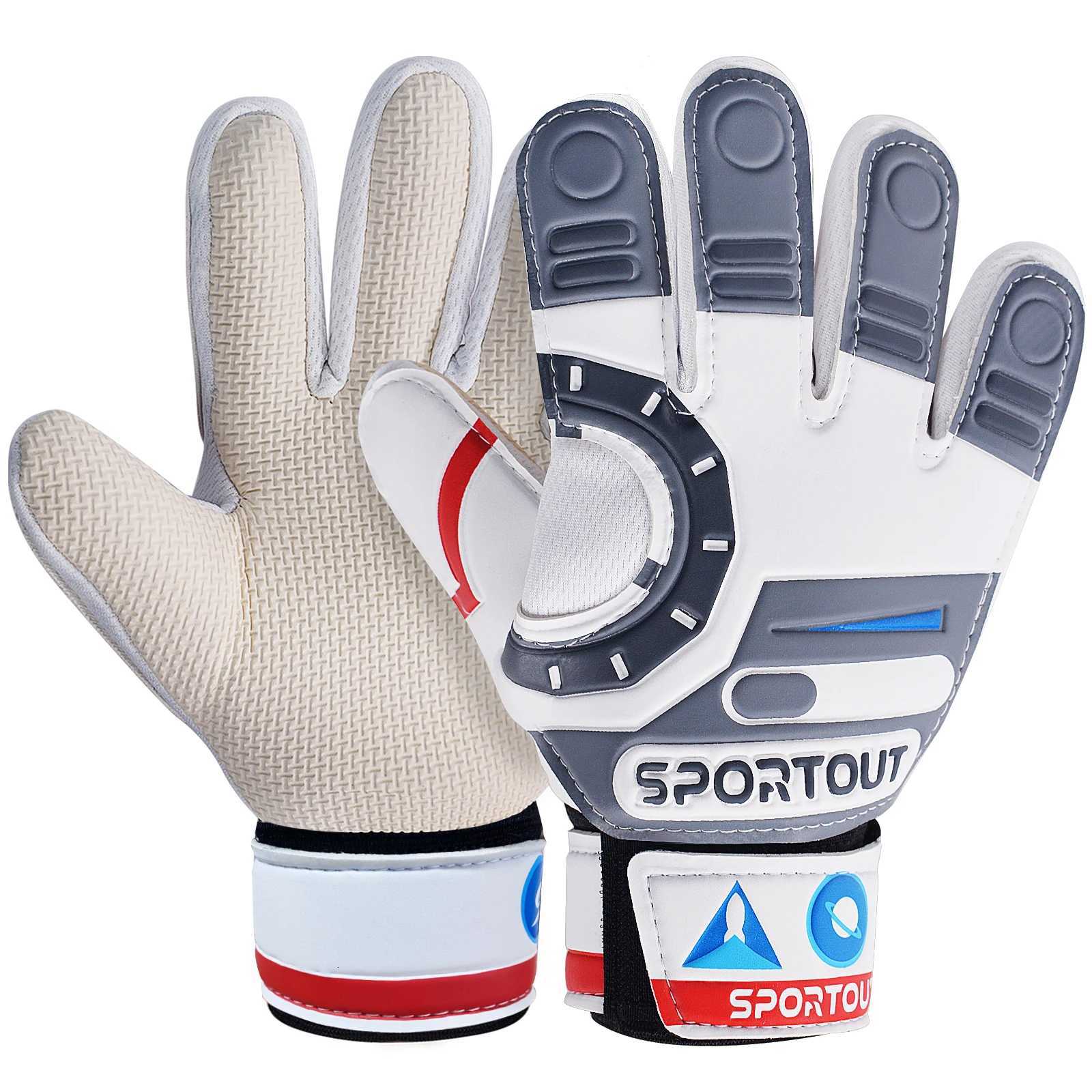 Football Goalie Gloves with Double Wrist Protection and Non-Slip Latex MaterialW251112