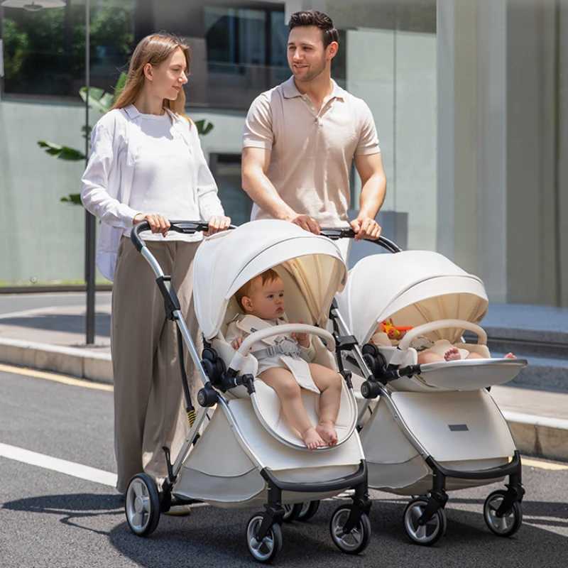 Luxury Double Baby Cart Lightweight and Detachable Double Baby Cart Folding Double Baby Cart Shock Absorber W250411