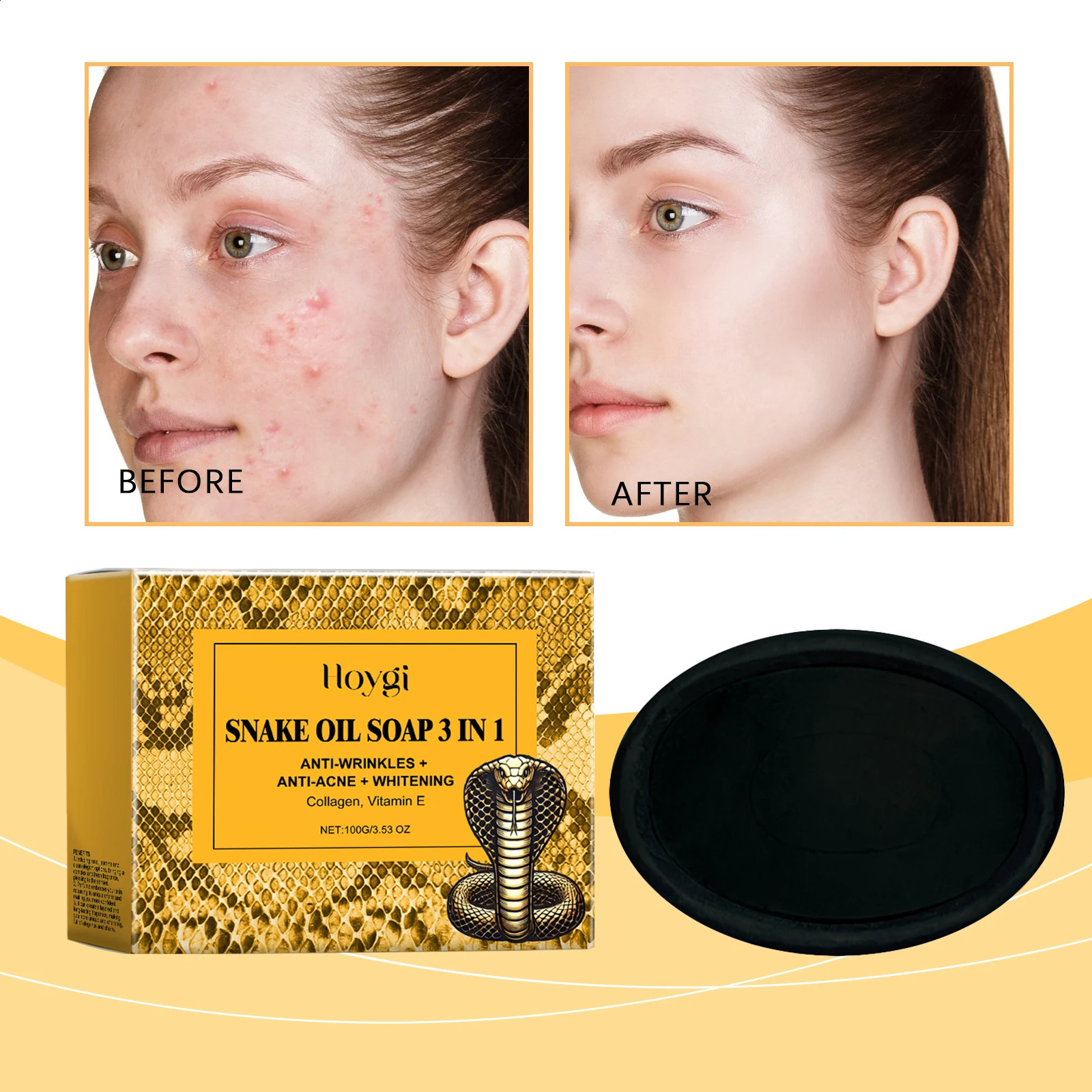 Hoygi snake oil cleansing soap gently cleanses facial skin making it soft smooth and fresh and controls the oil to 100g 250411