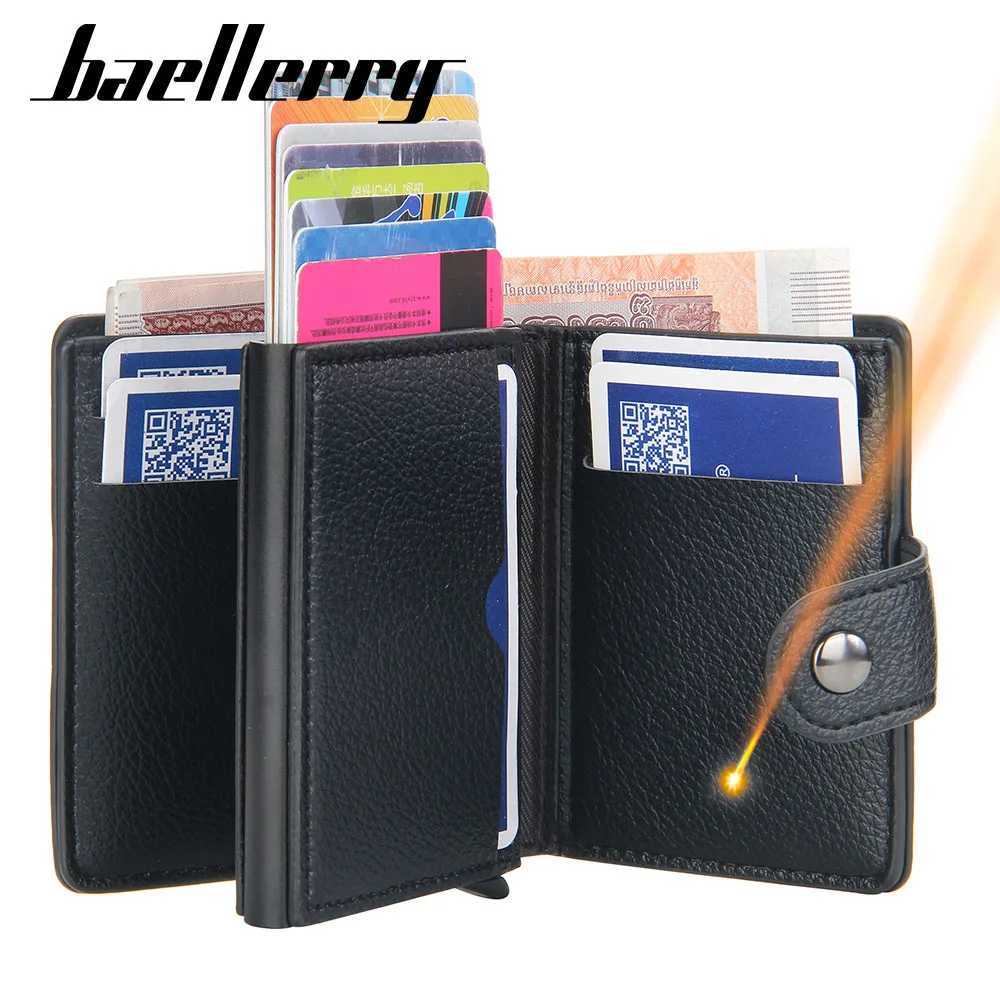 Beileli New RFID Card Clip Mens Short Wallet Name Carving Mens Wallet PU Leather Small Mens Pop up Wallet Z250411