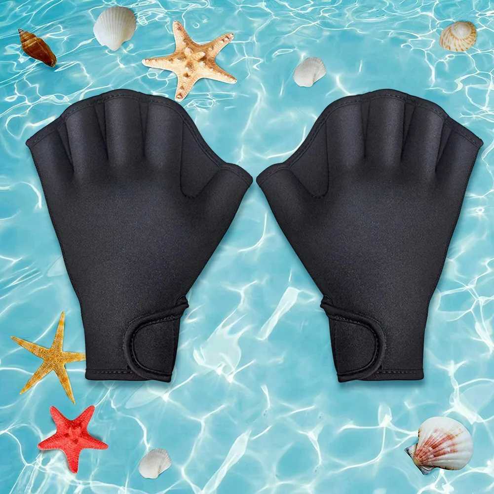Silicone swimming fin flip cover mens childrens swimming pool sports professional training finger hand net gloves paddle equipmentY250412G