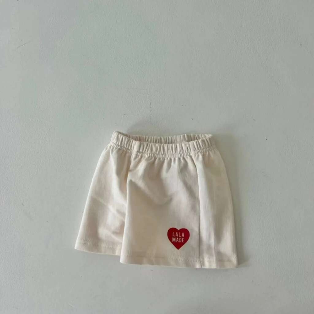 Korean Summer Boys and Girls Comfortable Pure Cotton Solid Elastic Waist Love Casual Versatile Shorts