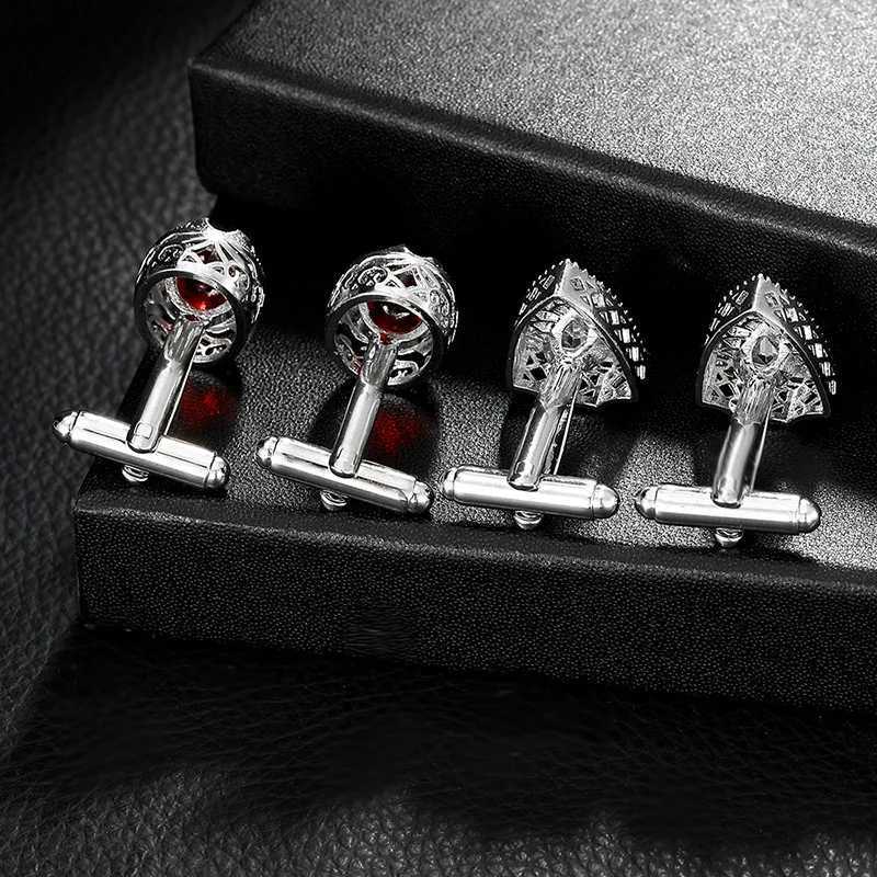 Creative Fashionable Ruby cufflinks are made of copper material mens high-end tactile personalized set sleeve nail accessoriesT250412