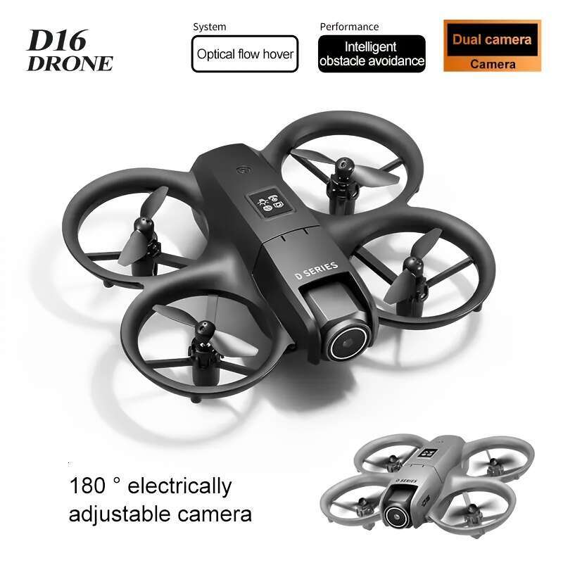 D16 SEREE 4K Adultos 2.4G Wifi Fpv Dual High-Definition Cameras Endurance Optical Flow Positioning LED Drone, Remote Control RC Quadcopter 360 ° 3D Fl