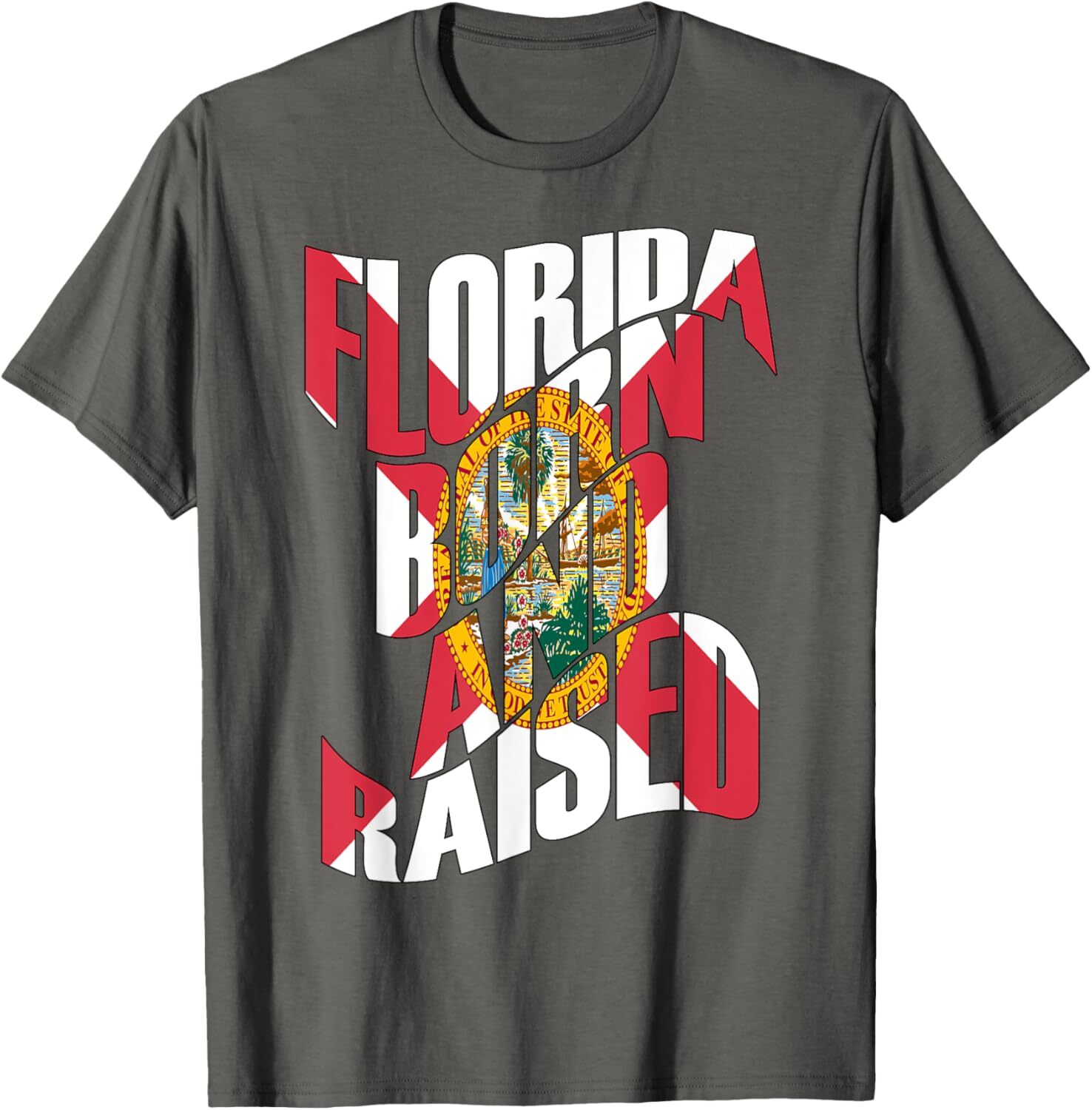 T shirt for Mens Florida Born and Raised Florida State Flag Graphic Tee Casual Tops Clothes Short sleeve Fashion Trends