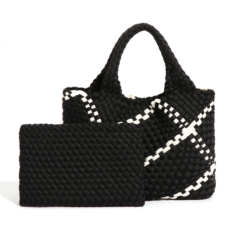 Basket Woven Bag Women's Retro Fashion Large Capacity Handbag Designer PU Leather One-shoulder Tote Bag