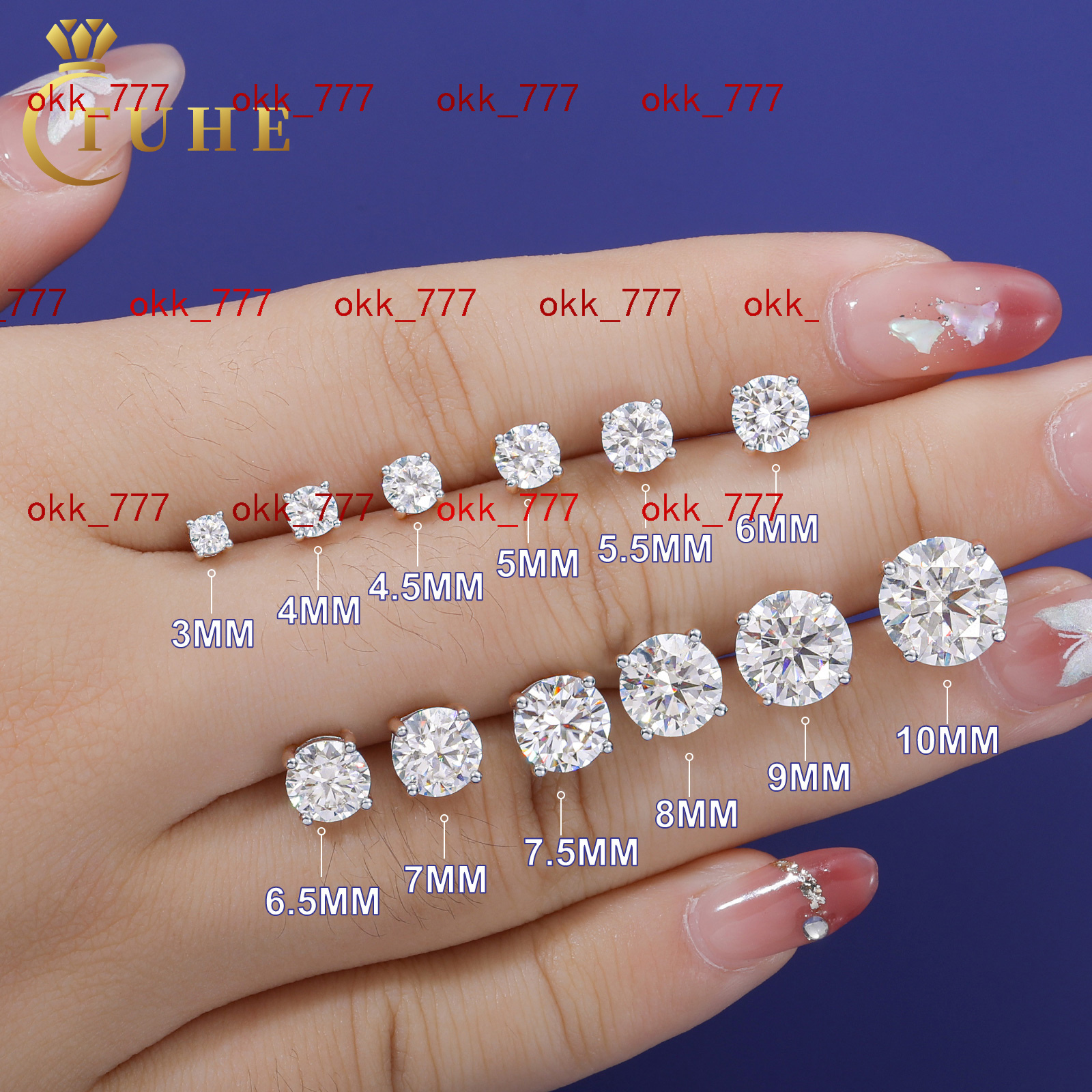 3mm-10mm Classic Mossanite Screw Back Earrings Luxury Jewelry 925 Sterling Silver VVS Moissanite Diamond Ear Stud for Men Women