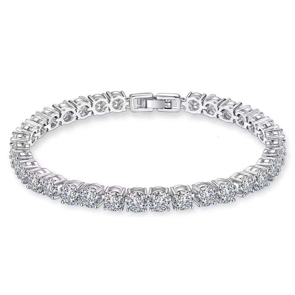 Fancy Jewelry 9k 10k White Gold Tennis Bracelet 4mm GRA Certificated Moissanite Diamond Gold Tennis Bracelet