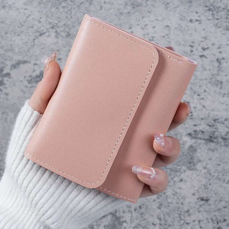 New Cute Small Wallets Girl Hasp Credit Card Holder PU Leather Coin Purse Female Wallet Short Purses for Women Gift ddmythur