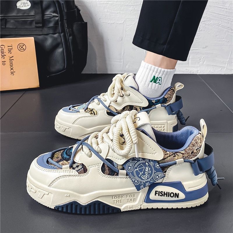 Spring Men'S Shoes New Breathable Designer Shoes Man Trendy All Match Thick Sole Sports Casual Shoes Daddy Shoes 2025s