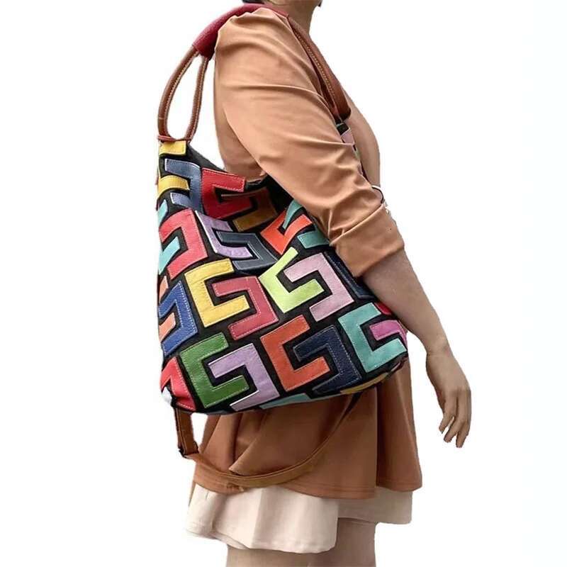 High Quality A4 Vintage Top Grain Genuine Leather Women Handbag Cowhide Shoulder Messenger Bag Female Purse M1072