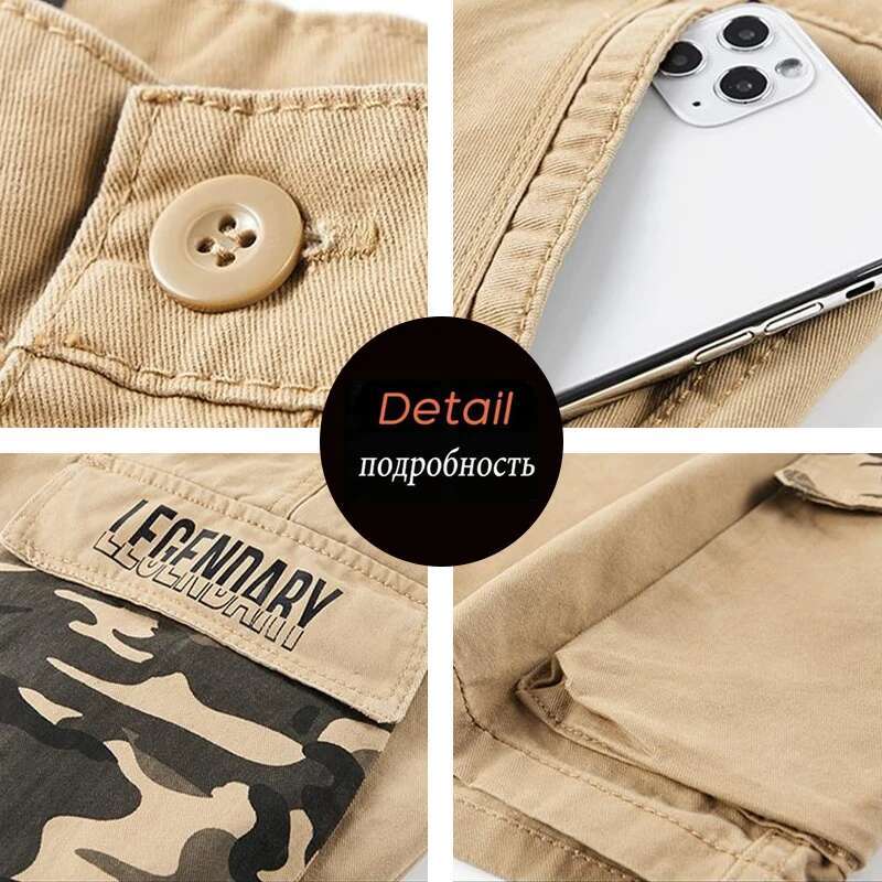 Men Cotton Cargo Outdoor Beach Casual Male Camouflage Streetwear Shorts Mens Sport Work Safari Short Trousers