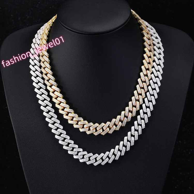 Yy Wholesale Price 13 mm Iced Out Cuban Link Chian Vvs Moissanite Pass Diamond Tester 925 Silver Fine Jewelry Necklaces for Men