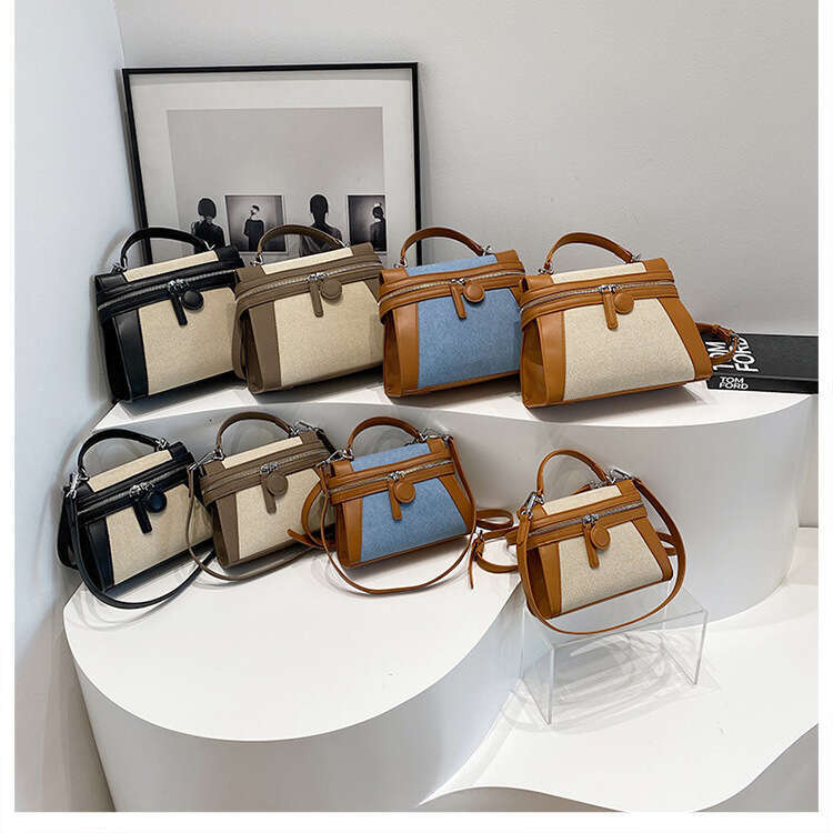 2025 Luxury Canvas Kelly Bag High Quality Designer Elegant Crossbody/Shoulder Bags Women Handbags Tote Color-Blocking Design