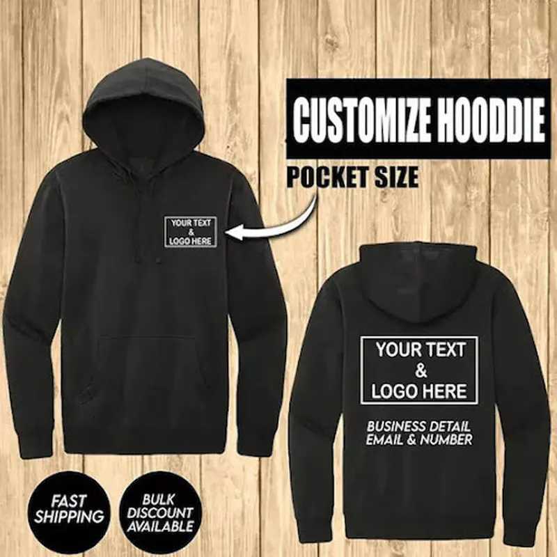 POD customization Hot Sale Custom Hoodie Sweatshirts Men Design Your Fleece Hooded Clothes Women Harajuku Outerwear Y2k Size Hoody XS-3XLT251112