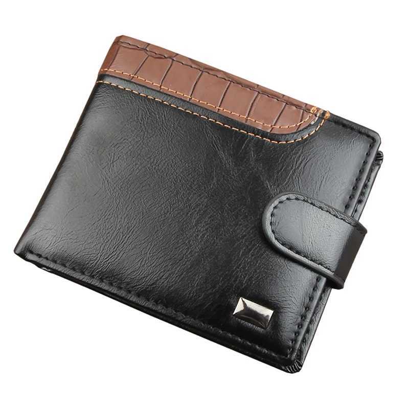 Leather mens wallet coin pocket small wallet mens wallet card holder mens clutch wallet Z250411