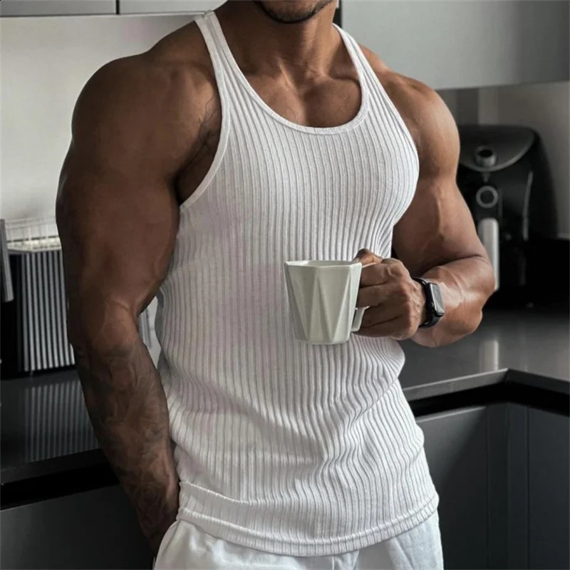 Summer Mens Tank Top Gym Fitness Sleepless Shirt Sports Underwear Training 250407