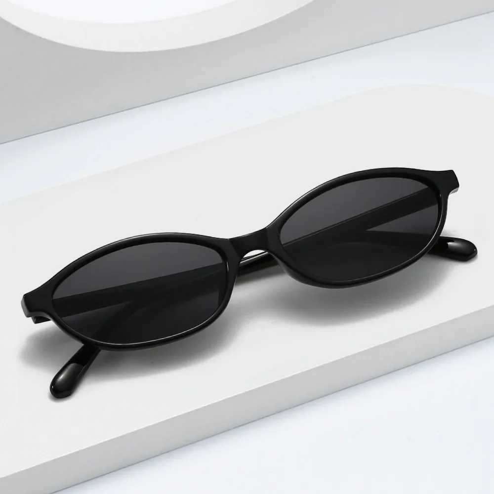 Trendy Small Frame Sunglasses Retro Oval Frame Sunglasses Fashion Personalized Punk Cat Eyes Sunshade Sun Protection Glasses Z250411