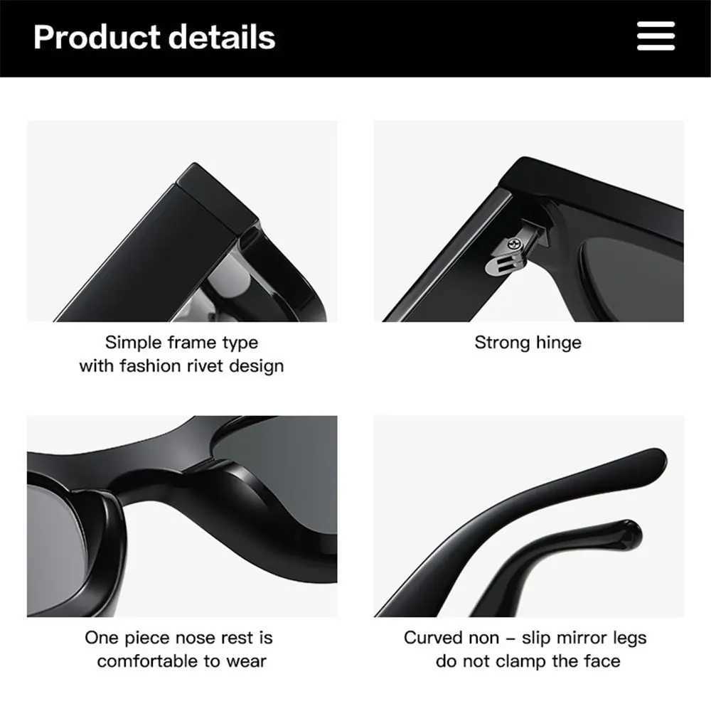 Trending Punk Square Frame Small Shades Women Sunglasses Men Sun Glasses Polarized SunglassesC250412