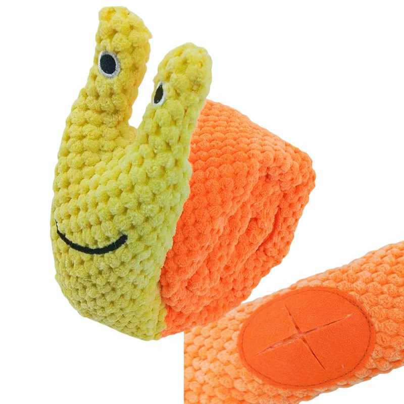 High Quality Dog Feeder Interactive Toy Indestructible Plush Sound Squeak Puppy Toys For Resistant Foldable Snail Dogs Pet Supplies T2504012
