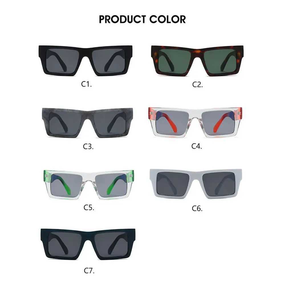 UV40 Y2K Street Shooting Colorful Frame Sun Glasses Shades Square SunglassesC250412