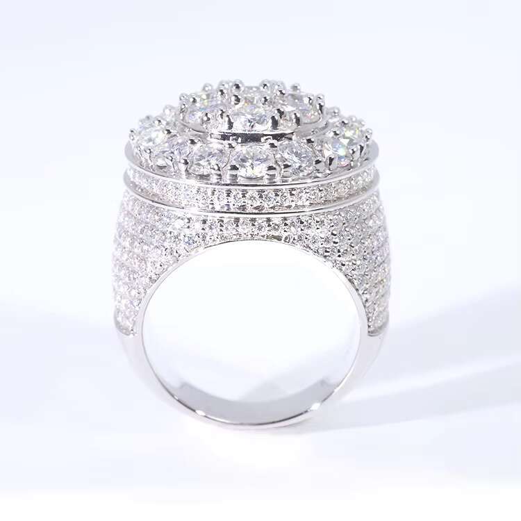 Wholesale Hip Hop Style 14K 18K Gold VVS Moissanite Men Ring Iced Out S925 Silver Diamond Cuban Link Star Rings