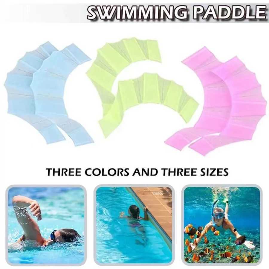 1 pair of neutral frog shaped silicone girls swimming hand finger flip finger weaving gloves paddle water sports accessoriesY250412
