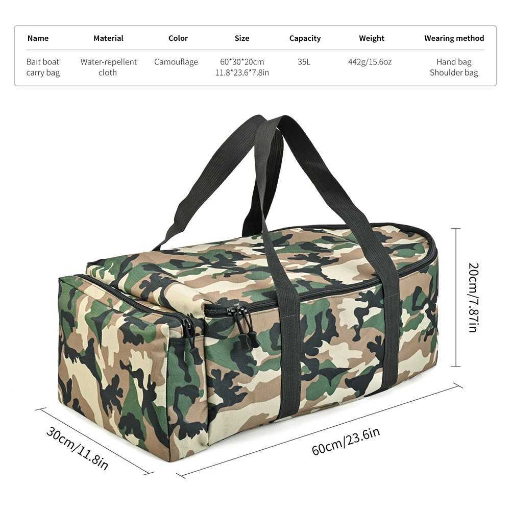 Fishing Boat Storage Bag Water Repellent Fishing Tackle Bag Double Zipper Portable Carry Bag with Handle Fishing Equipment Z250411