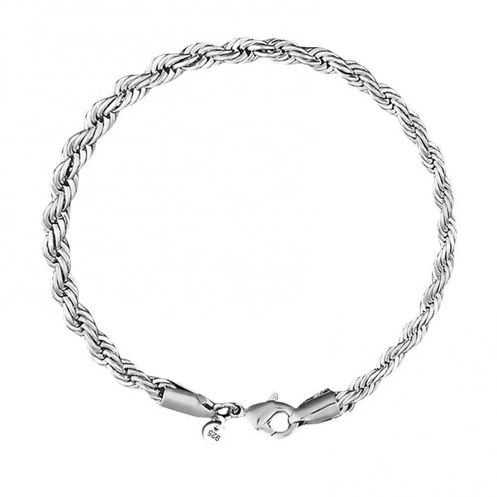 Elegant Womens Bracelet Silver Plated Twist Bangle Cuff Charm Bracelet Clasp Party Fashion Jewelry GiftC250411