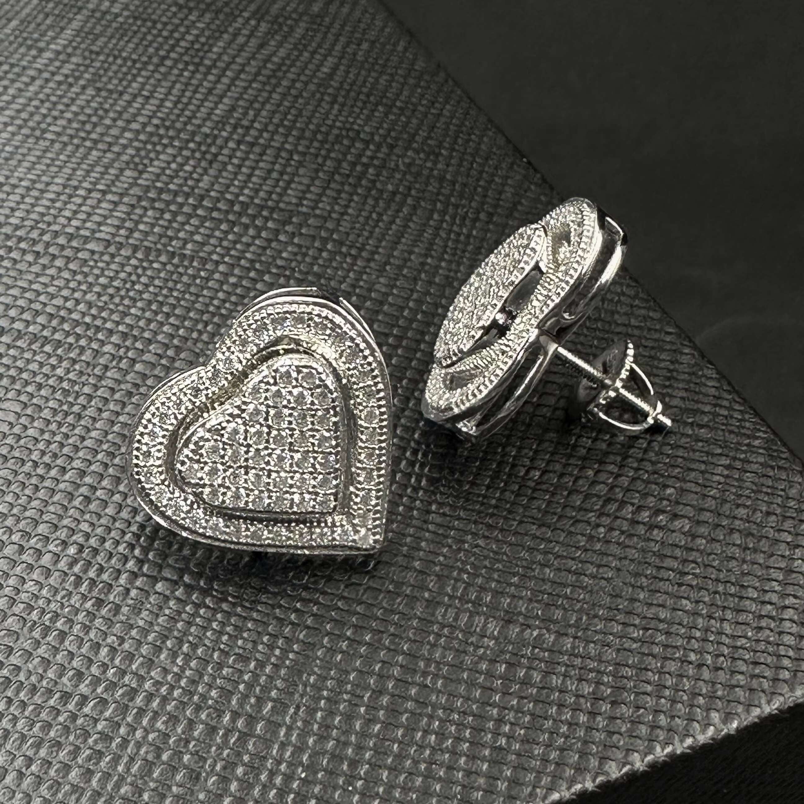 New Trend Double Heart Moissanite 925 Sterling Silver Iced Out Women Cluster Earring Stud Cluster Jewelry Custom Moissanite Earring