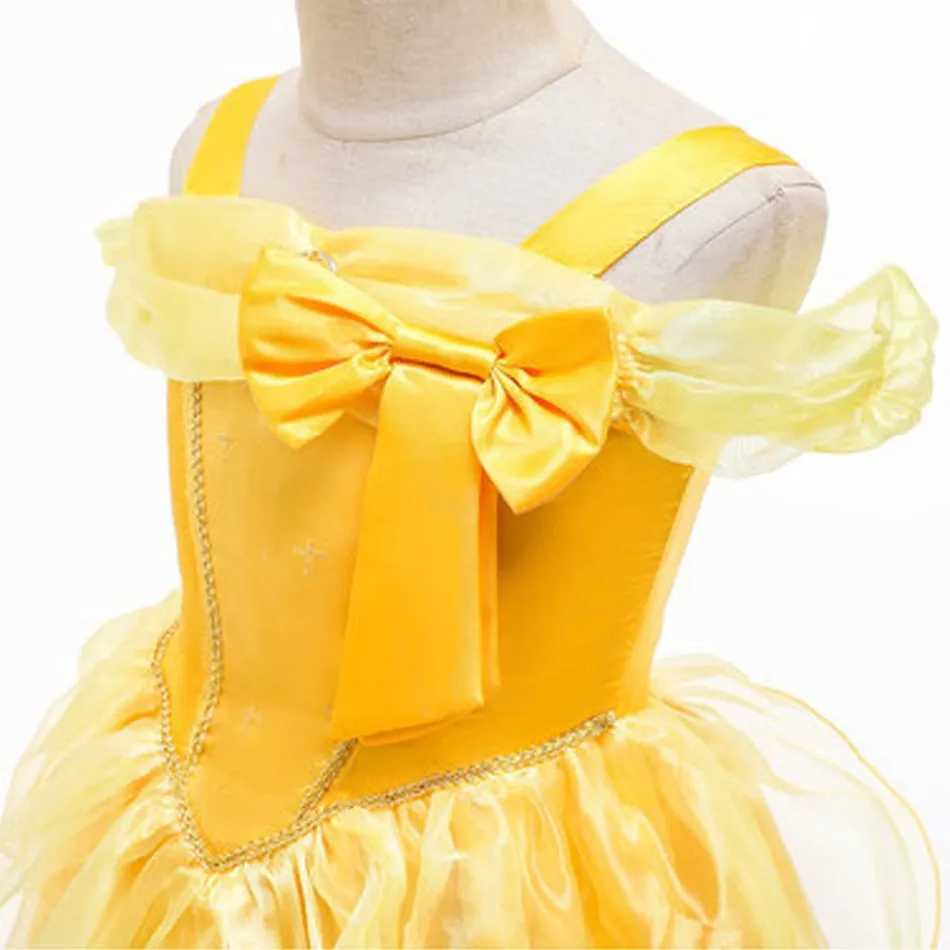 Disney Girl Bell Dress Up Sleeveless Flower Childrens Party Princess Costume Childrens Beauty and Beast Halloween Carnival CostumeXJ250411