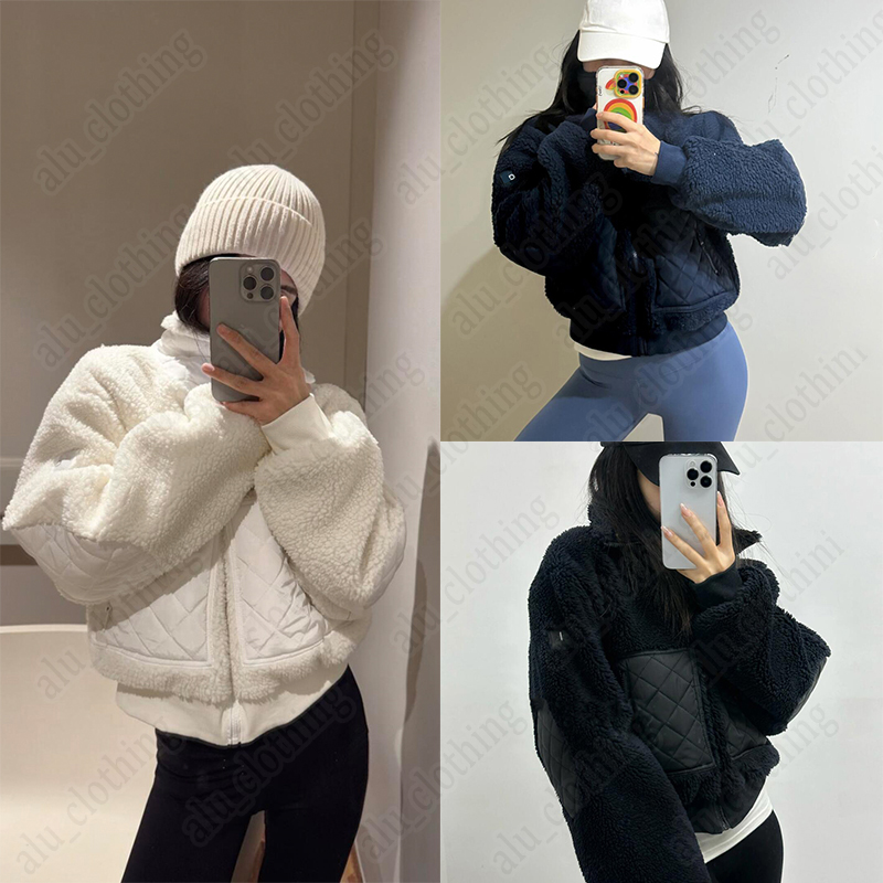 yoga New Set Stand Collar Zipper Top Underlay vest Pants Short Shearling Jacket for Fall and Winter Thickened for Warmth Fall Casual Wear alonessity Women Clothes