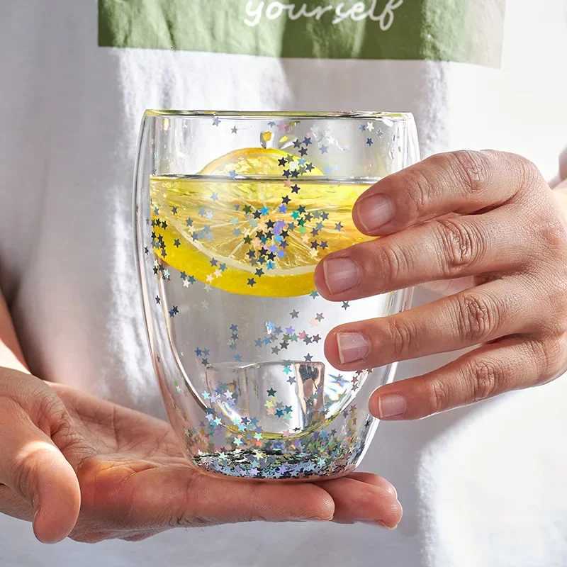 Christmas Double Glass Mug with Egg-Shaped Cups and Mugs Drinkware for Tea and Coffee Cups and Mugs Lovely Girl Heart Y251112