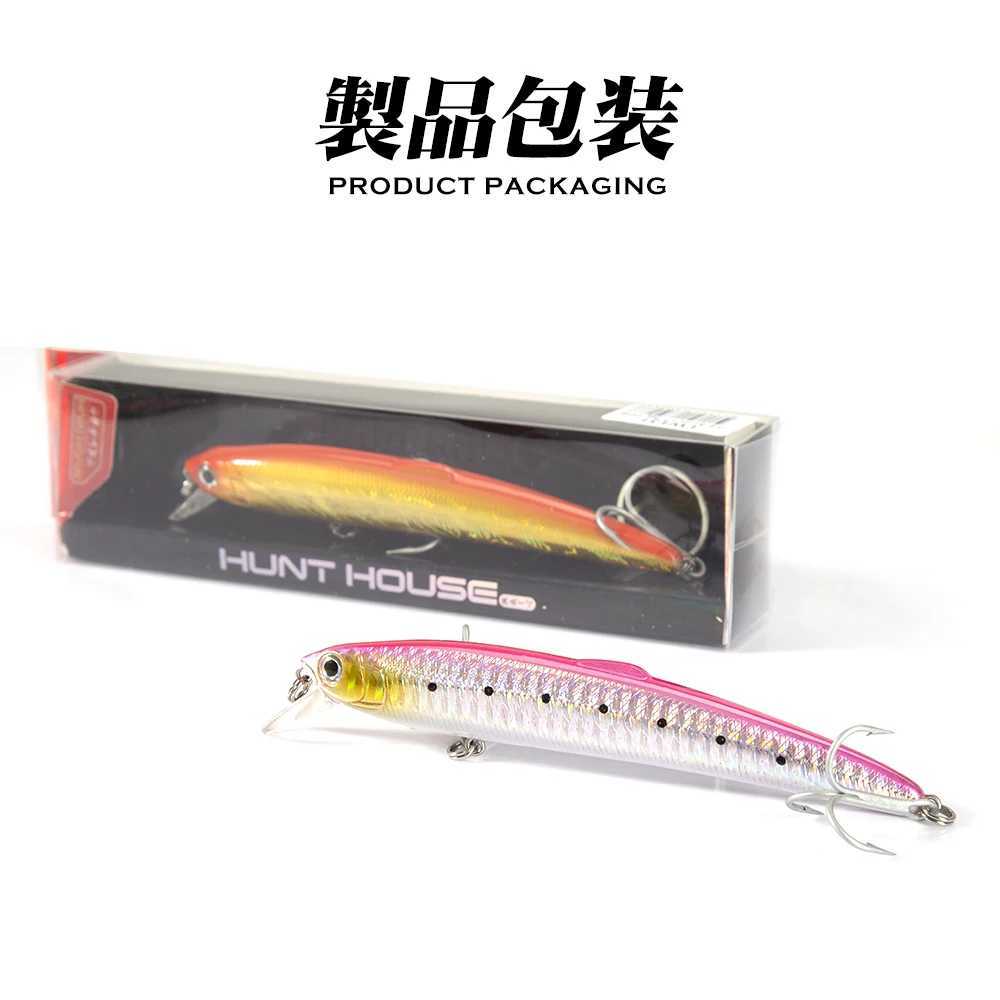 Hunthouse Jerkbaits Saruna Minnow Sea Fishing Lure Hard Bait 95mm/8Sg 12.5cm/17.5g 14.7cm/27g Solid Origin Hook For Seabass Z250411