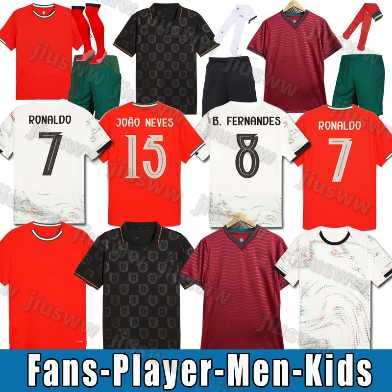 26 27 World Cup portugalS Ronaldo JOAO FELIX Portugal soccer jerseys 2025 RUBEN NEVES Portuguese football shirt BERNARDO BRUNO FERNANDES kits kids equipment 3XL 4XL