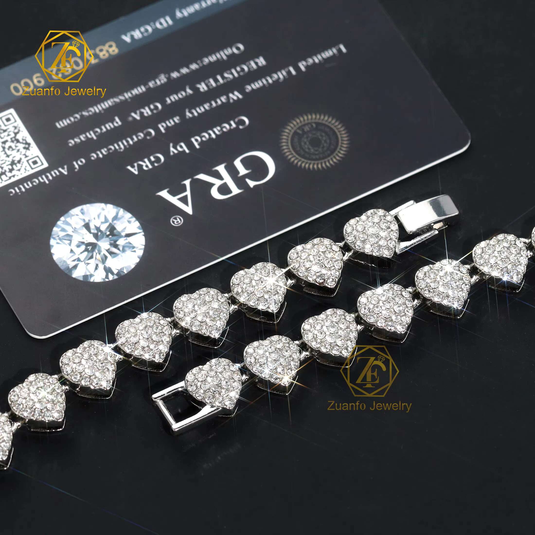 10 12 14 20 mm Heart 925 Sterling Silver Gold Plated Men Necklace Iced Out Hiphop Jewelry Diamond Moissanite Cuban Link Chain