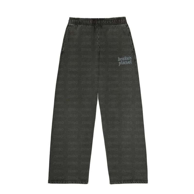 Casual New American Personality Print Fashion Washed Cloth Vintage Hooded Y2k Warm Street Sport Pants Top Suit Autumn And Winter