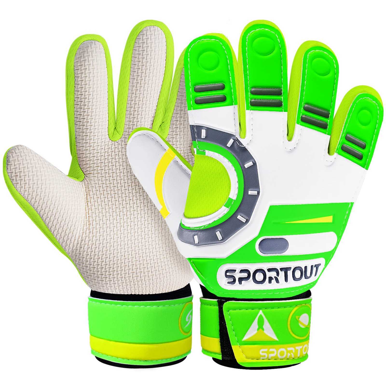 Football Goalie Gloves with Double Wrist Protection and Non-Slip Latex MaterialW251112
