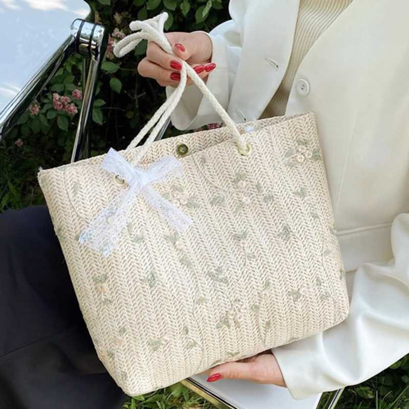 Handbag Women Lace Ins Straw Multi-purpose Single Shoulder Bag Female Fashion Large Capacity Hand Woven Totes For LadiesT2511112